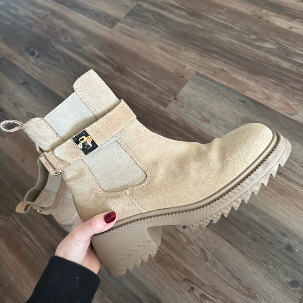 Steve Madden Beige Ankle Booties